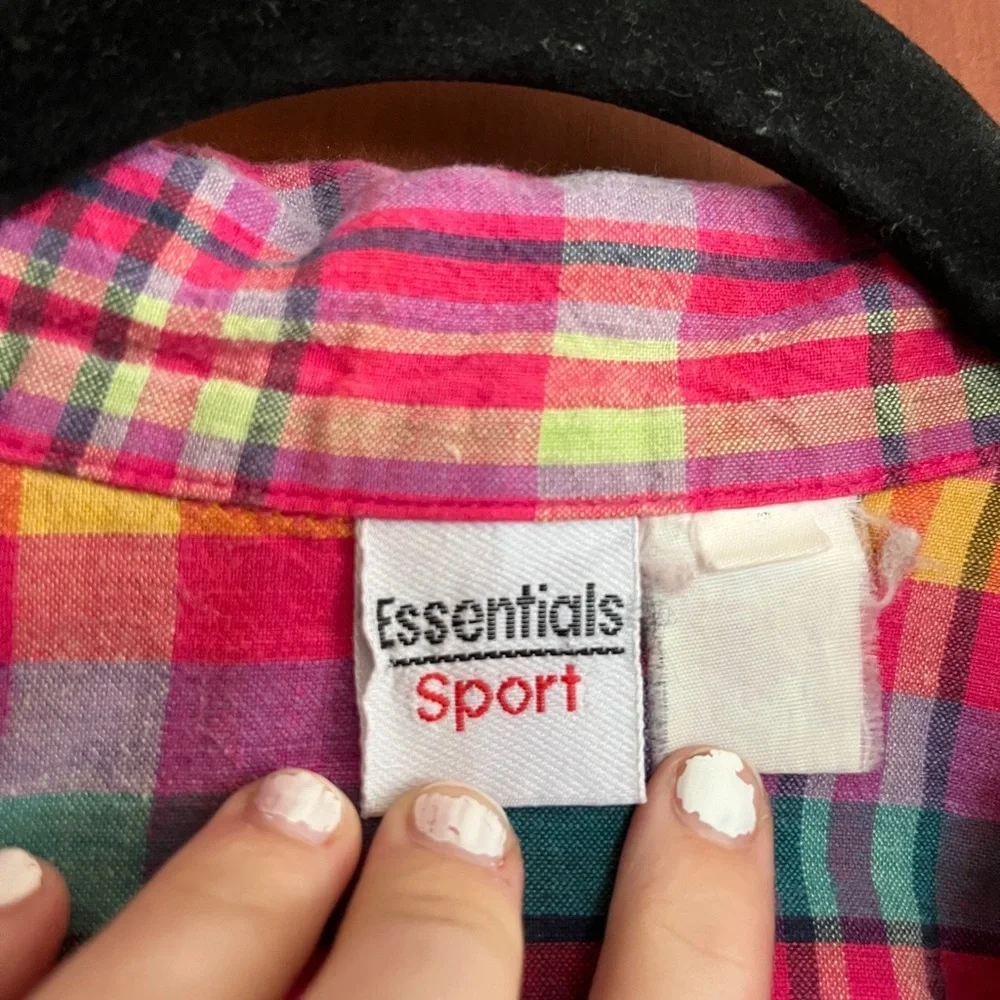 Essentials Vibrant Plaid Button Down Shirt
